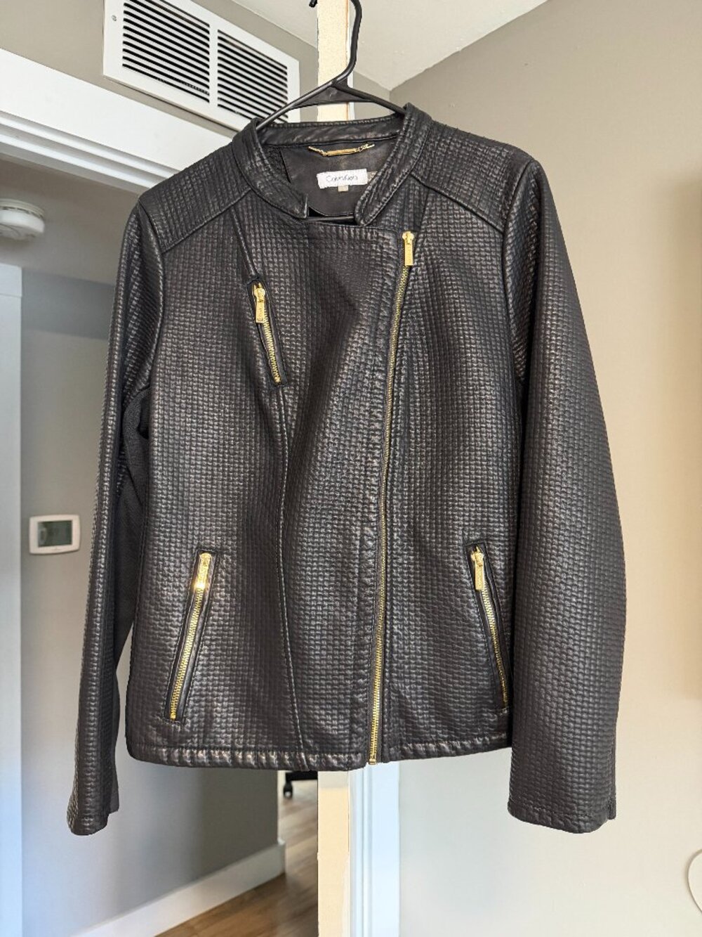 Calvin Klein Leather Moto Jacket sz L
